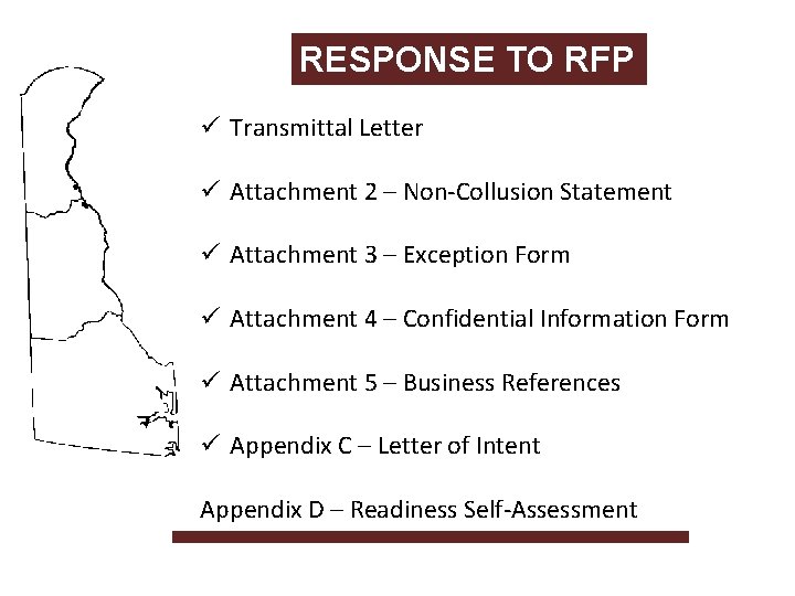 RESPONSE TO RFP ü Transmittal Letter ü Attachment 2 – Non-Collusion Statement ü Attachment