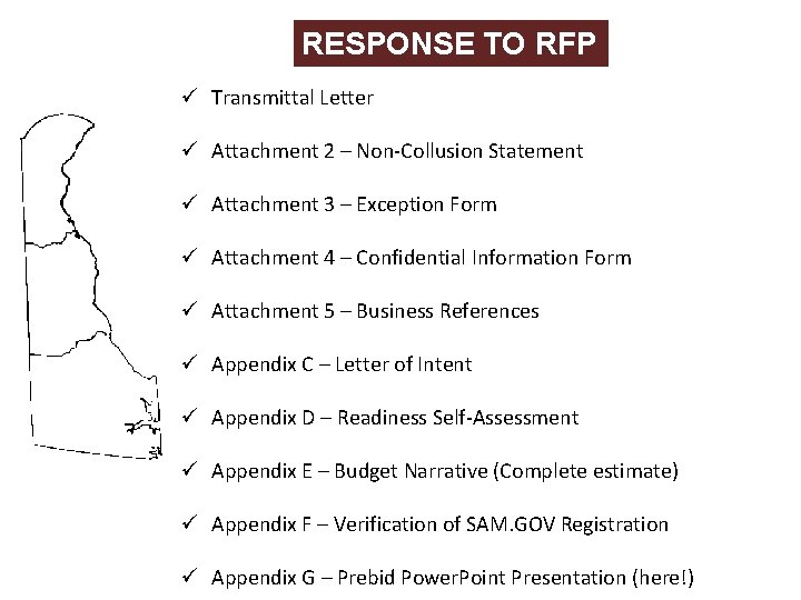 RESPONSE TO RFP ü Transmittal Letter ü Attachment 2 – Non-Collusion Statement ü Attachment