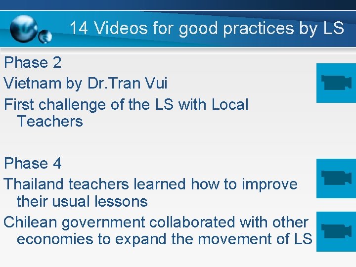 14 Videos for good practices by LS Phase 2 Vietnam by Dr. Tran Vui