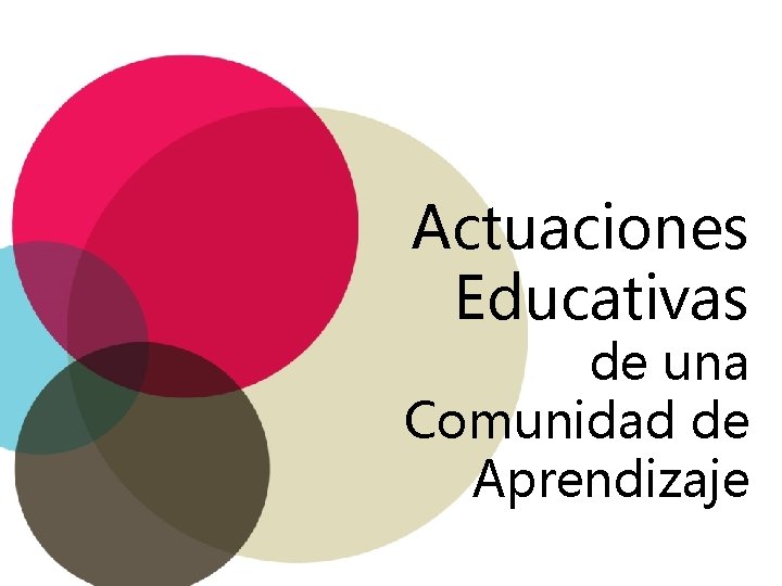 Actuaciones Educativas de una Comunidad de Aprendizaje 