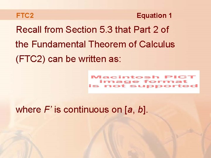 FTC 2 Equation 1 Recall from Section 5. 3 that Part 2 of the
