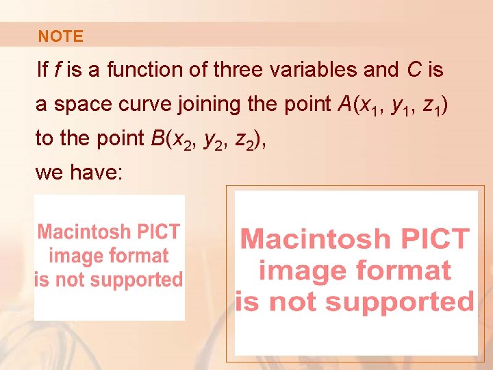 NOTE If f is a function of three variables and C is a space