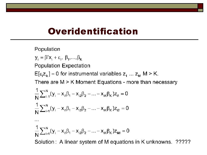 Overidentification 