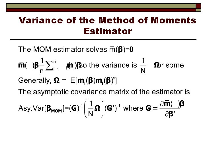 Variance of the Method of Moments Estimator 