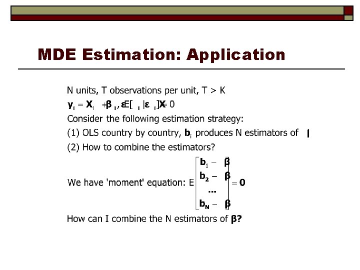 MDE Estimation: Application 