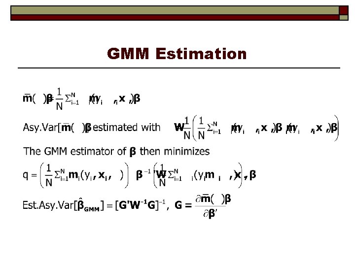 GMM Estimation 