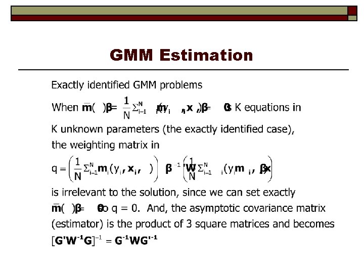 GMM Estimation 