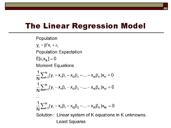 The Linear Regression Model 