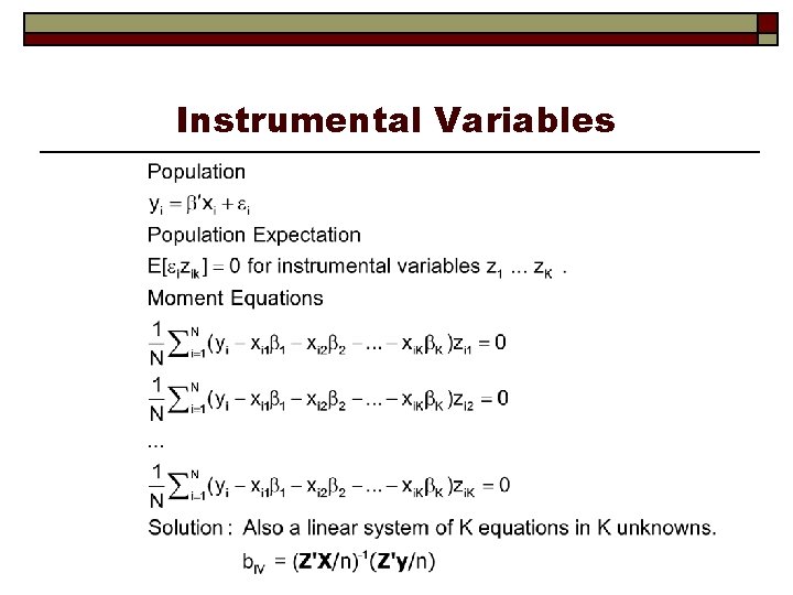 Instrumental Variables 