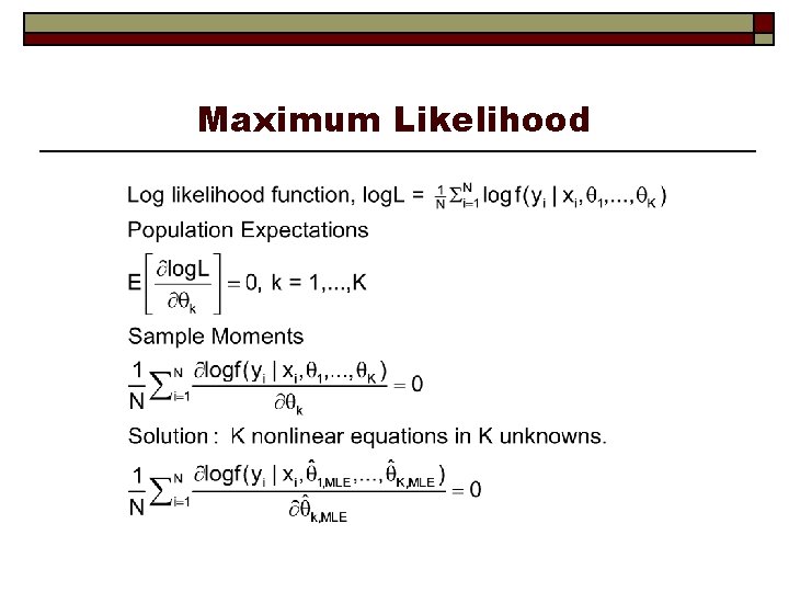 Maximum Likelihood 