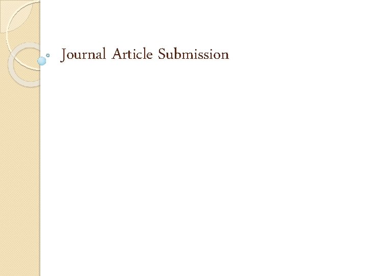 Journal Article Submission 
