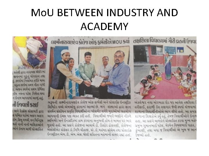 Mo. U BETWEEN INDUSTRY AND ACADEMY 
