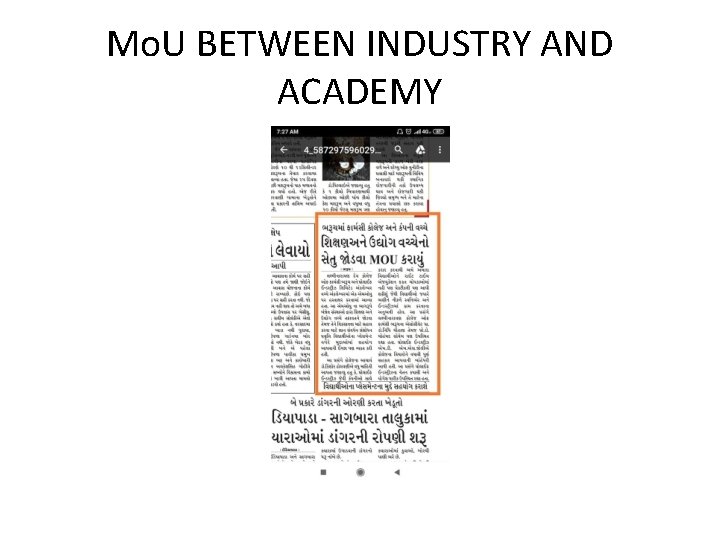 Mo. U BETWEEN INDUSTRY AND ACADEMY 