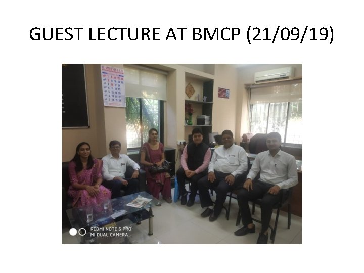 GUEST LECTURE AT BMCP (21/09/19) 