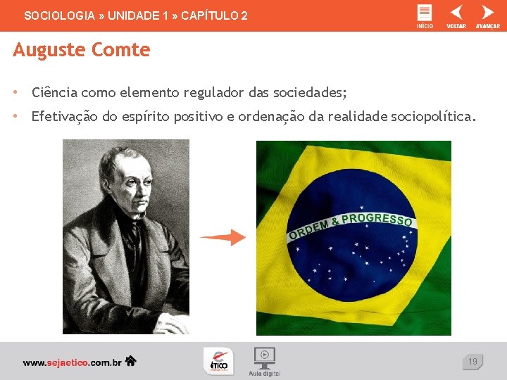 SOCIOLOGIA » UNIDADE 1 » CAPÍTULO 2 Auguste Comte • Ciência como elemento regulador