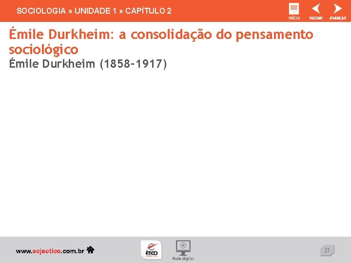 SOCIOLOGIA » UNIDADE 1 » CAPÍTULO 2 Émile Durkheim: a consolidação do pensamento sociológico