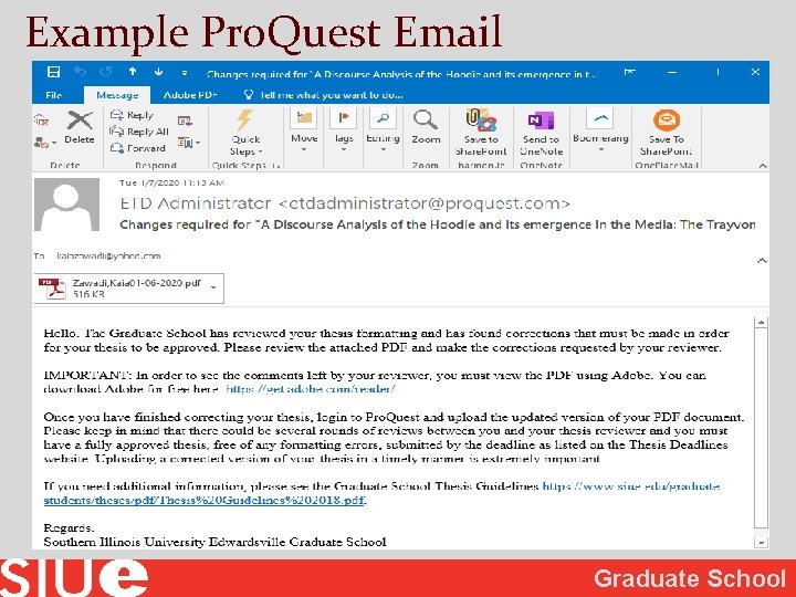 Example Pro. Quest Email Graduate School 