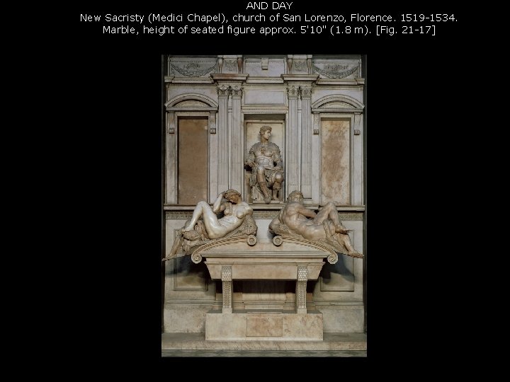 AND DAY New Sacristy (Medici Chapel), church of San Lorenzo, Florence. 1519 -1534. Marble,