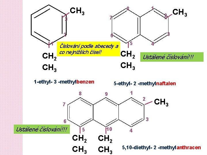 1 CH 2 CH 3 3 7 2 6 1 -ethyl- 3 -methylbenzen 3