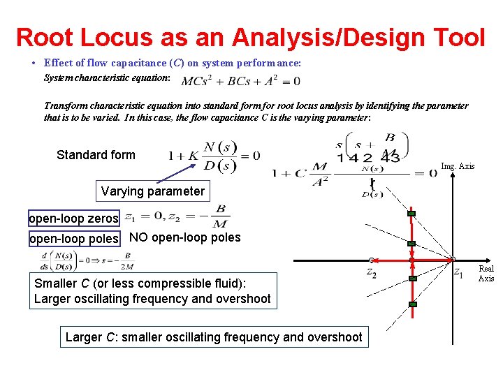 Root Locus as an Analysis/Design Tool • Effect of flow capacitance (C) on system