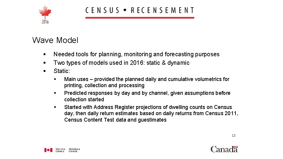 Wave Model § § § Needed tools for planning, monitoring and forecasting purposes Two