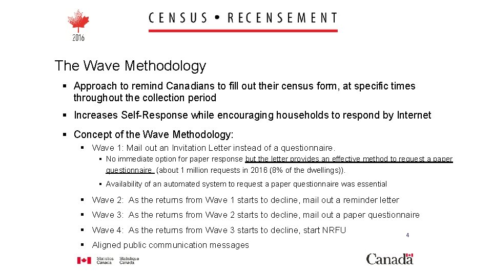 The Wave Methodology § Approach to remind Canadians to fill out their census form,
