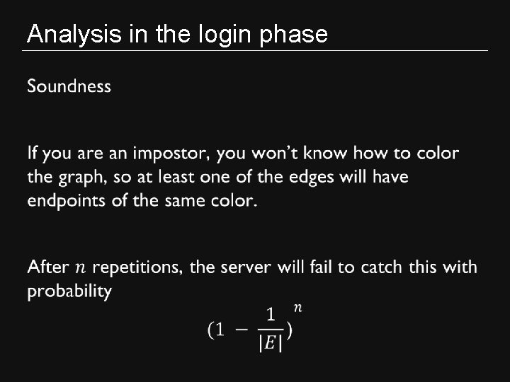 Analysis in the login phase • 