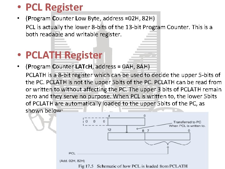  • PCL Register • (Program Counter Low Byte, address =02 H, 82 H)