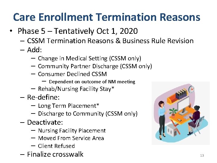 Care Enrollment Termination Reasons • Phase 5 – Tentatively Oct 1, 2020 – CSSM Care Enrollment Termination Reasons • Phase 5 – Tentatively Oct 1, 2020 – CSSM