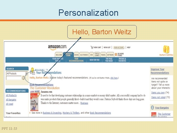 Personalization Hello, Barton Weitz PPT 11 -33 