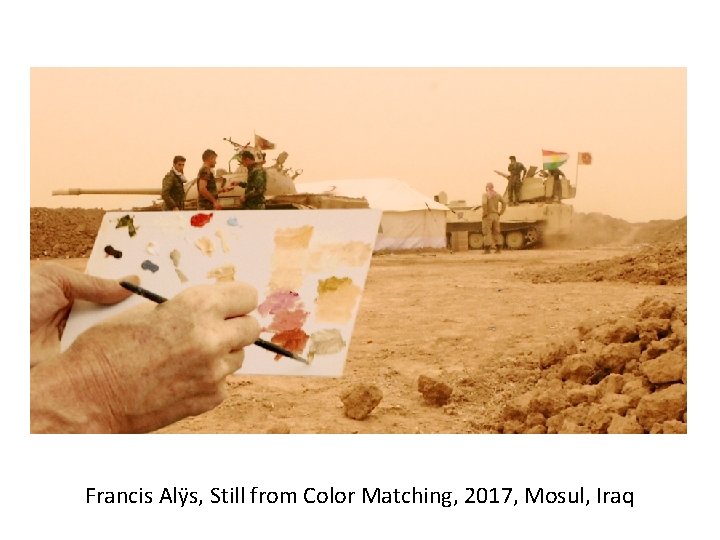 Francis Alÿs, Still from Color Matching, 2017, Mosul, Iraq 