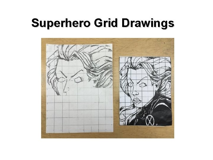 Superhero Grid Drawings 