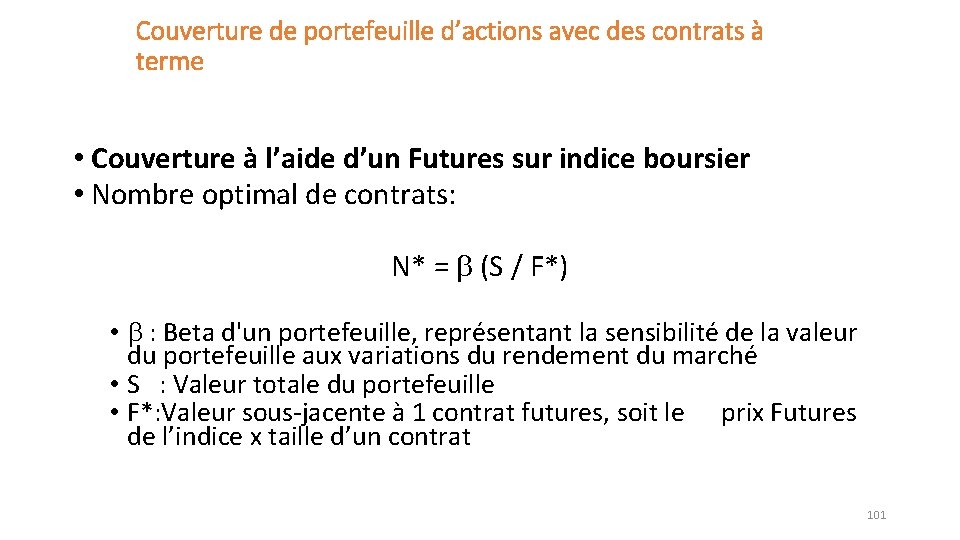 Couverture de portefeuille d’actions avec des contrats à terme • Couverture à l’aide d’un