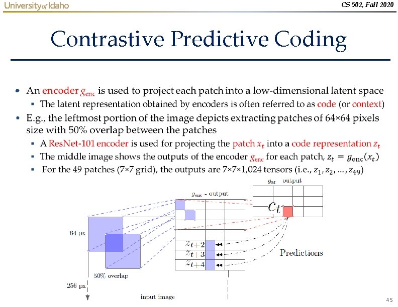 CS 502, Fall 2020 Contrastive Predictive Coding • 45 