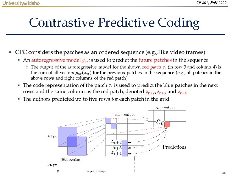 CS 502, Fall 2020 Contrastive Predictive Coding • 46 