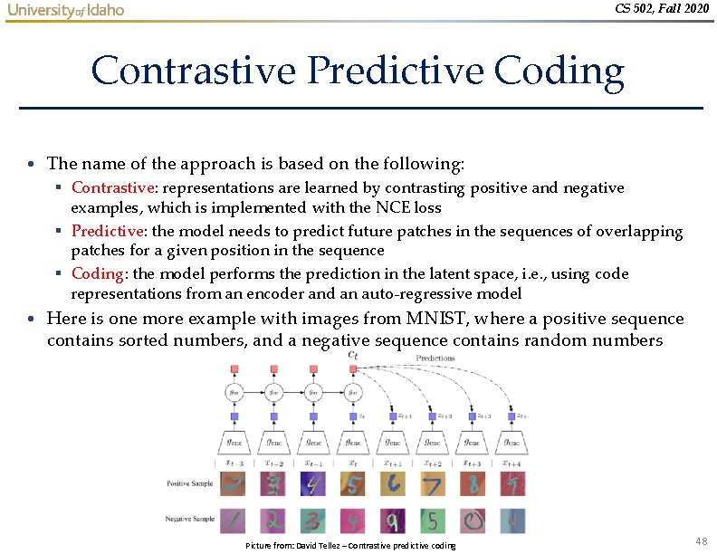 CS 502, Fall 2020 Contrastive Predictive Coding • The name of the approach is