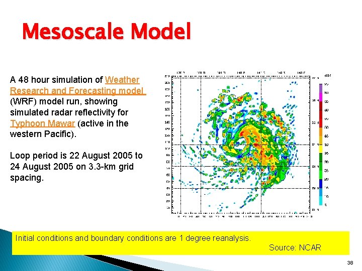 Mesoscale Model A 48 hour simulation of Weather Research and Forecasting model (WRF) model