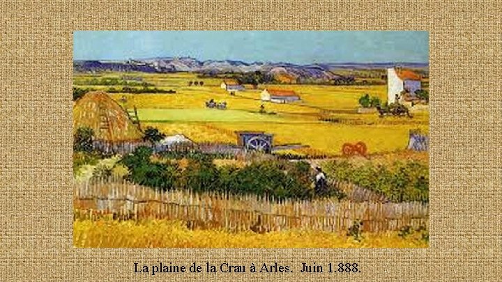 La plaine de la Crau à Arles. Juin 1. 888. . 