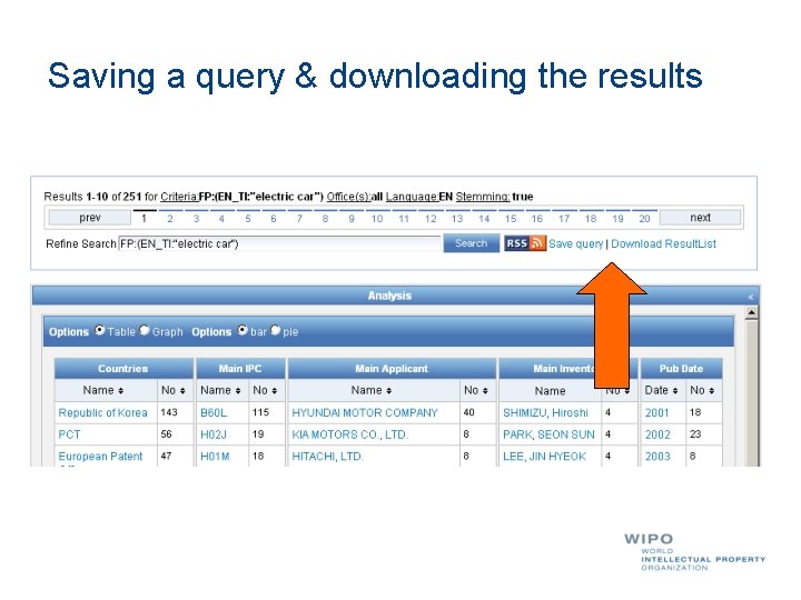 Saving a query & downloading the results 