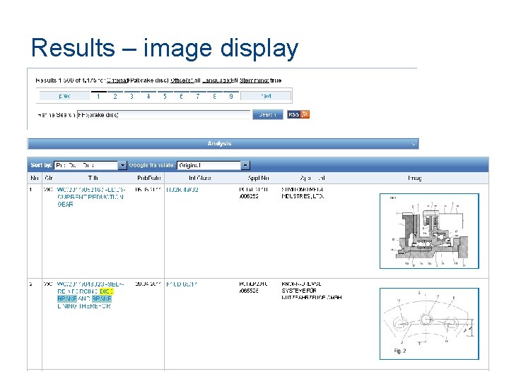 Results – image display 
