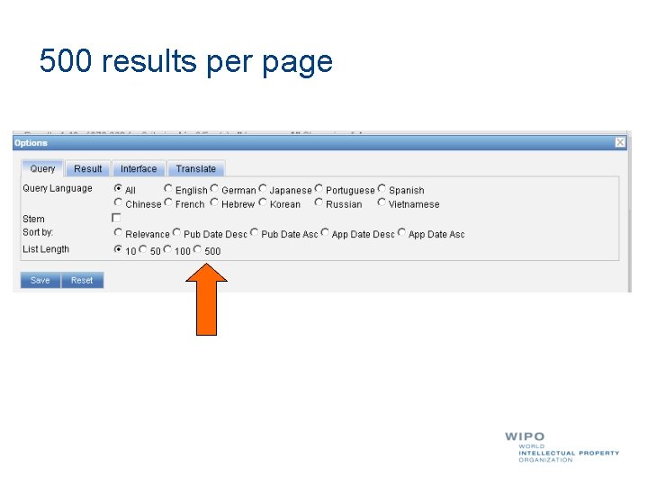 500 results per page 