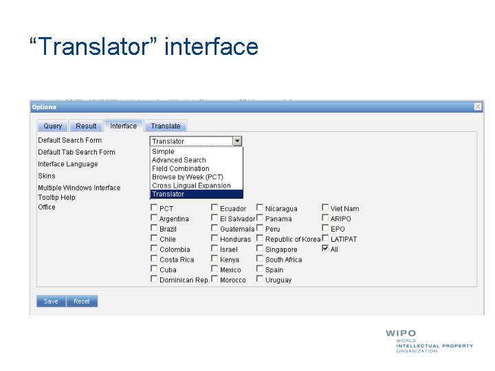 “Translator” interface 