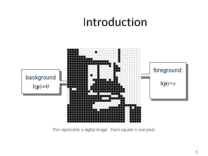 Introduction foreground: background This represents a digital image. Each square is one pixel. 5