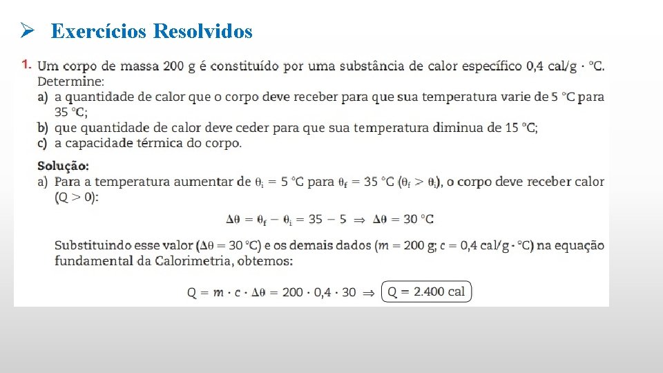 Ø Exercícios Resolvidos 