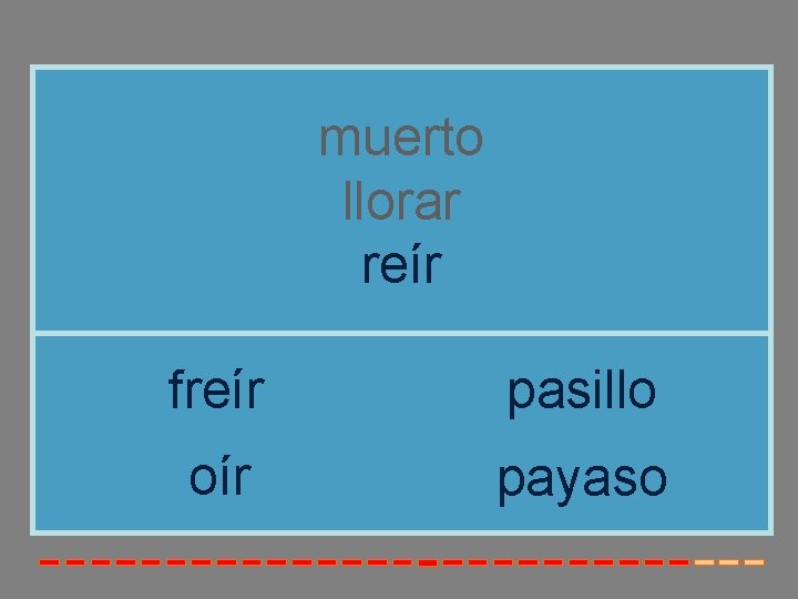 muerto llorar reír freír pasillo oír payaso muerto llorar reír freír pasillo oír payaso