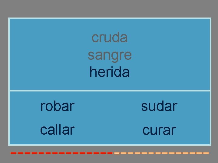 cruda sangre herida robar sudar callar curar cruda sangre herida robar sudar callar curar