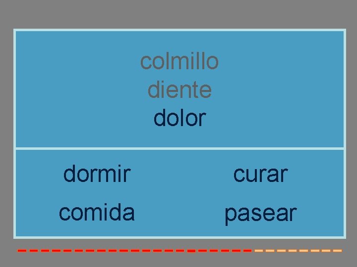 colmillo diente dolor dormir curar comida pasear colmillo diente dolor dormir curar comida pasear