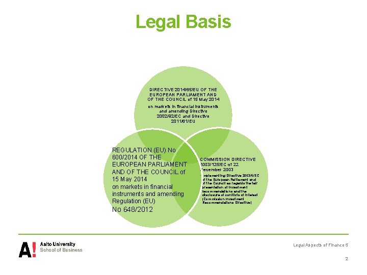 Legal Basis DIRECTIVE 2014/65/EU OF THE EUROPEAN PARLIAMENT AND OF THE COUNCIL of 15