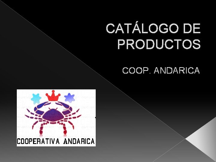 CATÁLOGO DE PRODUCTOS COOP. ANDARICA 