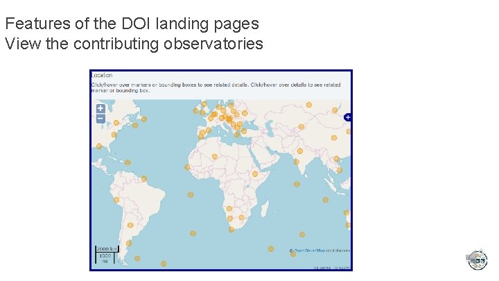 Features of the DOI landing pages View the contributing observatories 